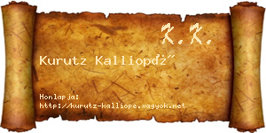 Kurutz Kalliopé névjegykártya